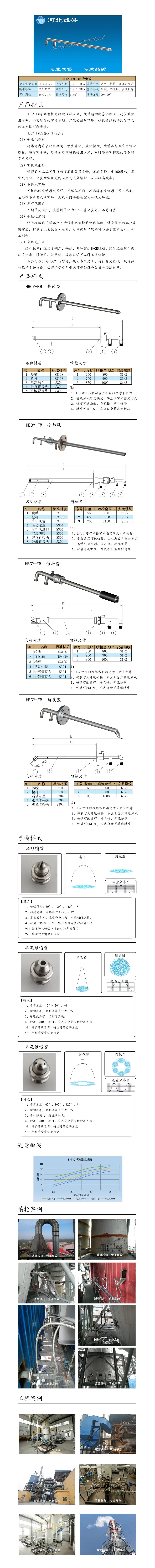 為您提供HBCY-FM-脫硝噴槍保護(hù)套、噴槍參數(shù)、材質(zhì)尺寸介紹，流量分布圖、扇形空心錐俯視圖介紹，以及霧化視頻介紹，更多詳細(xì)內(nèi)容盡在河北誠譽(yù)！